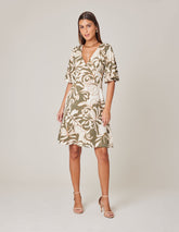 Vestido Curto Estampado Grace - Verde Oliva