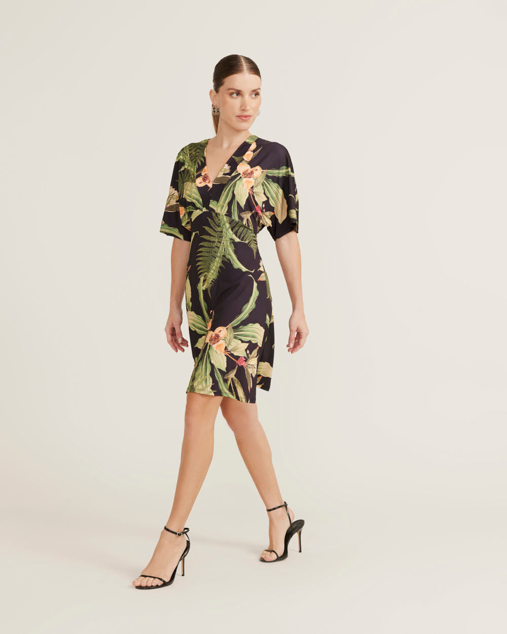 Vestido Curto Estampado Florence - Preto