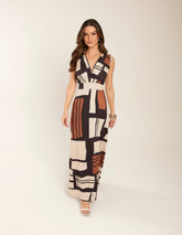 Vestido Longo Estampado Olga - Preto