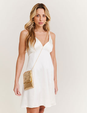 Bolsa Malha Metal - Dourado