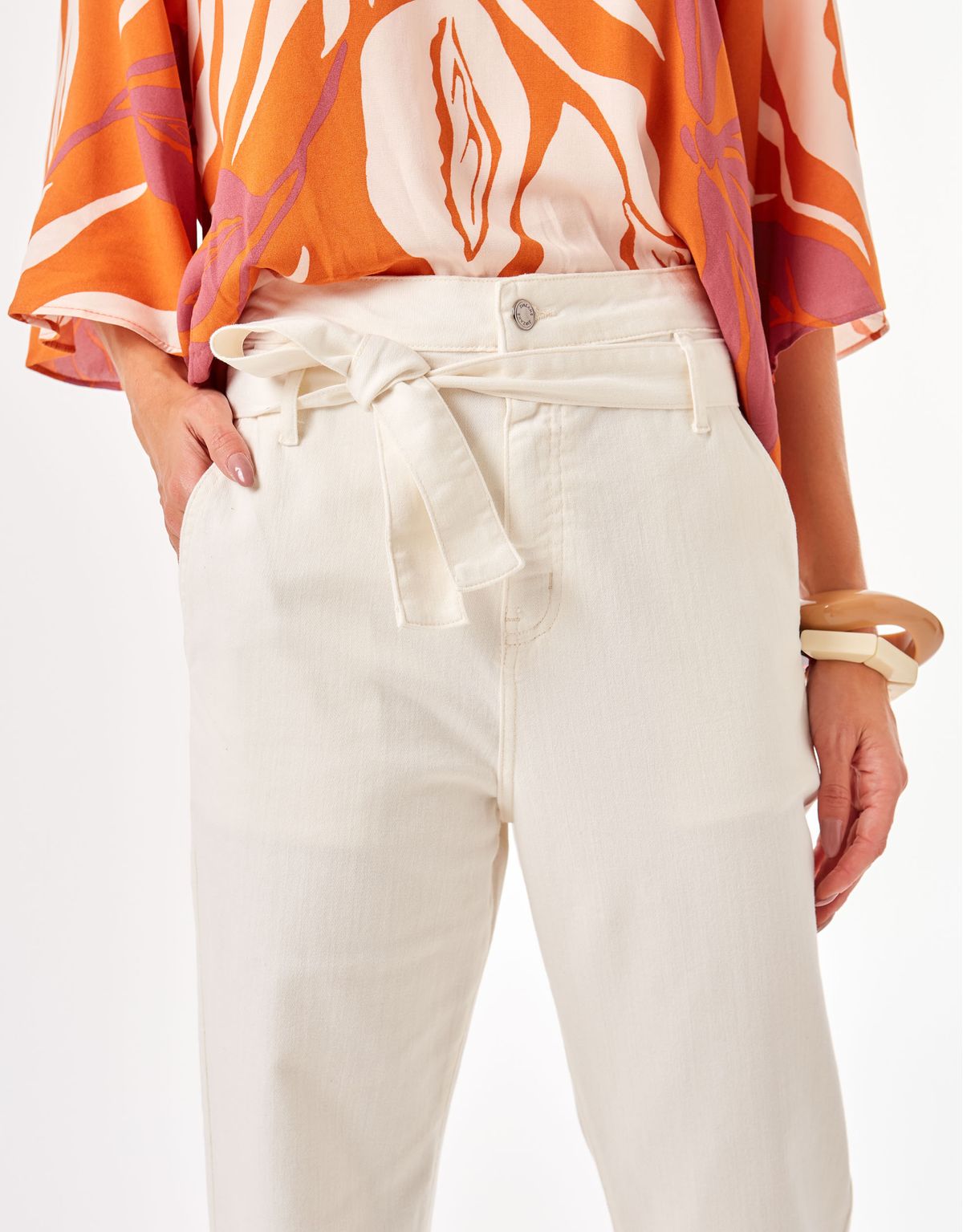 Calça Sarja Clochard - Off White
