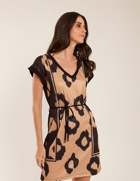 Vestido Caixinha Estampado Toulouse - Preto